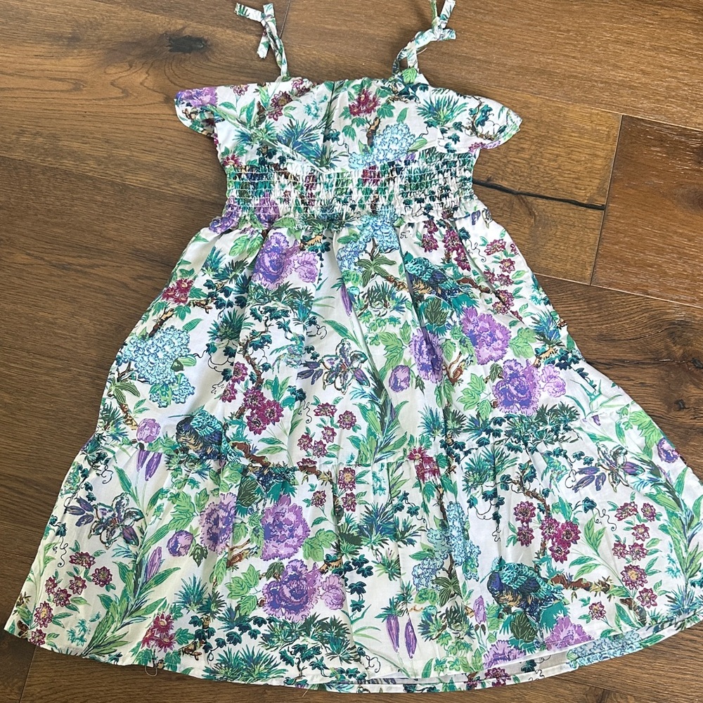 Janie and Jack Purple Green Smocked Ruffled Sundress
